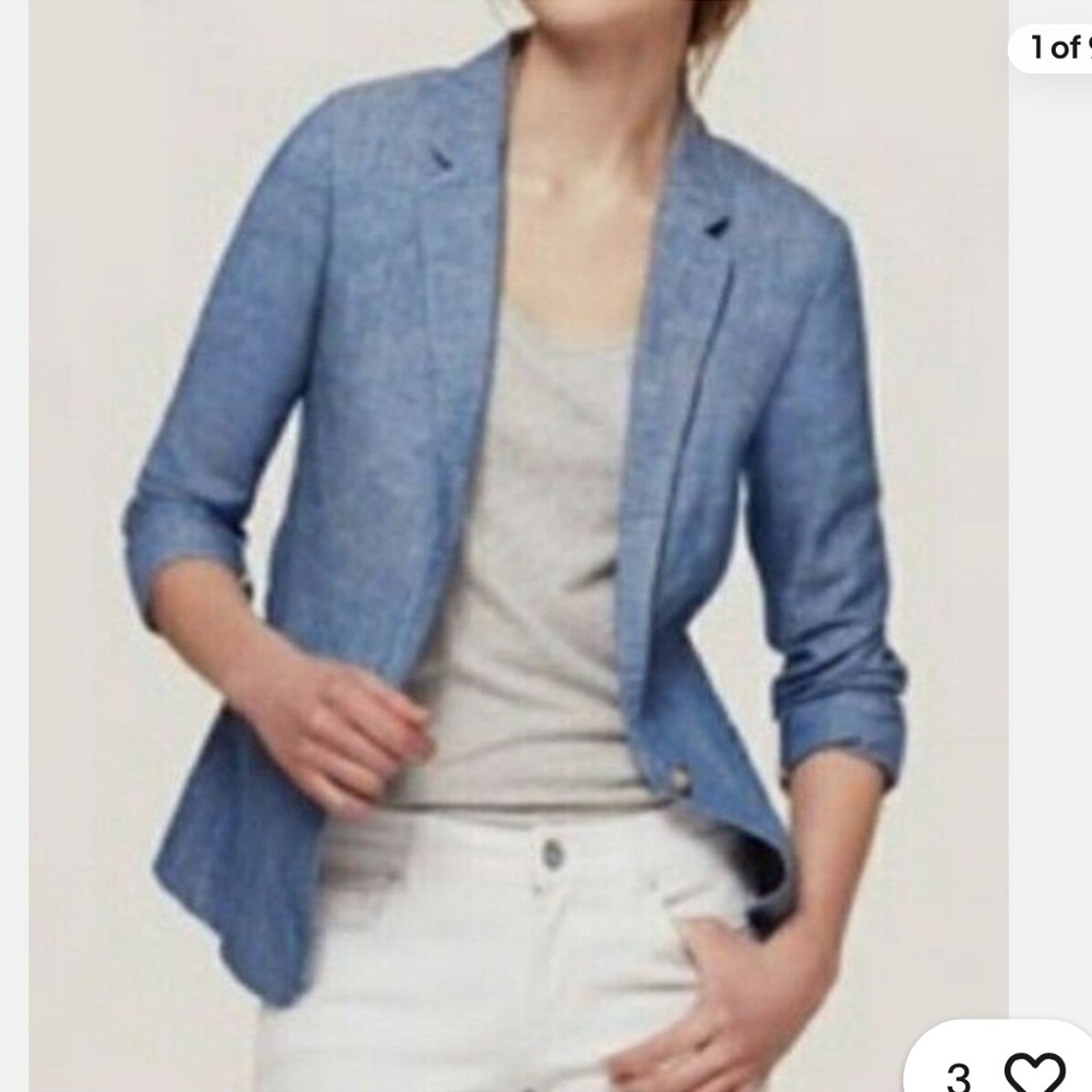 Blue, silk blend Vintage- Ann Taylor Blazer Petite size M